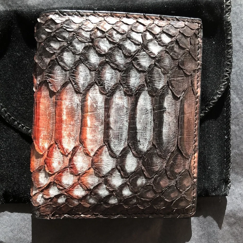 Men Snake Leather Two fold Wallet NWB